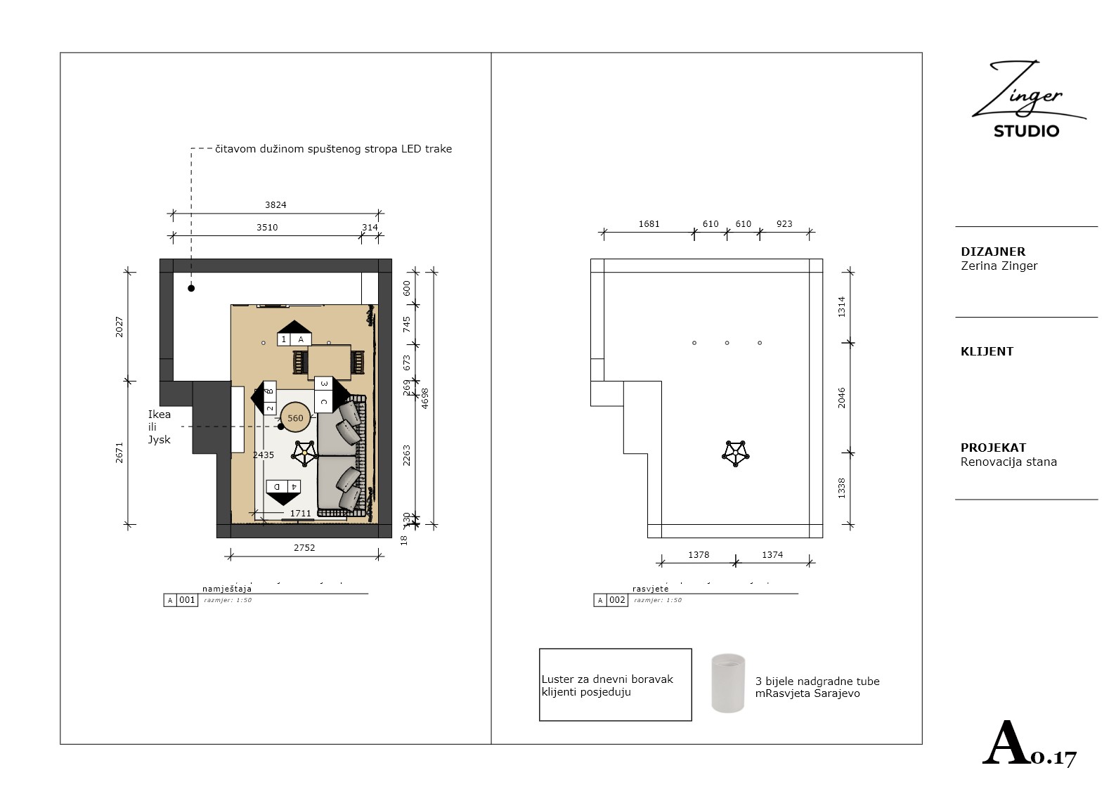 Pro Layout: Plan namještaja i rasvjete, DTK